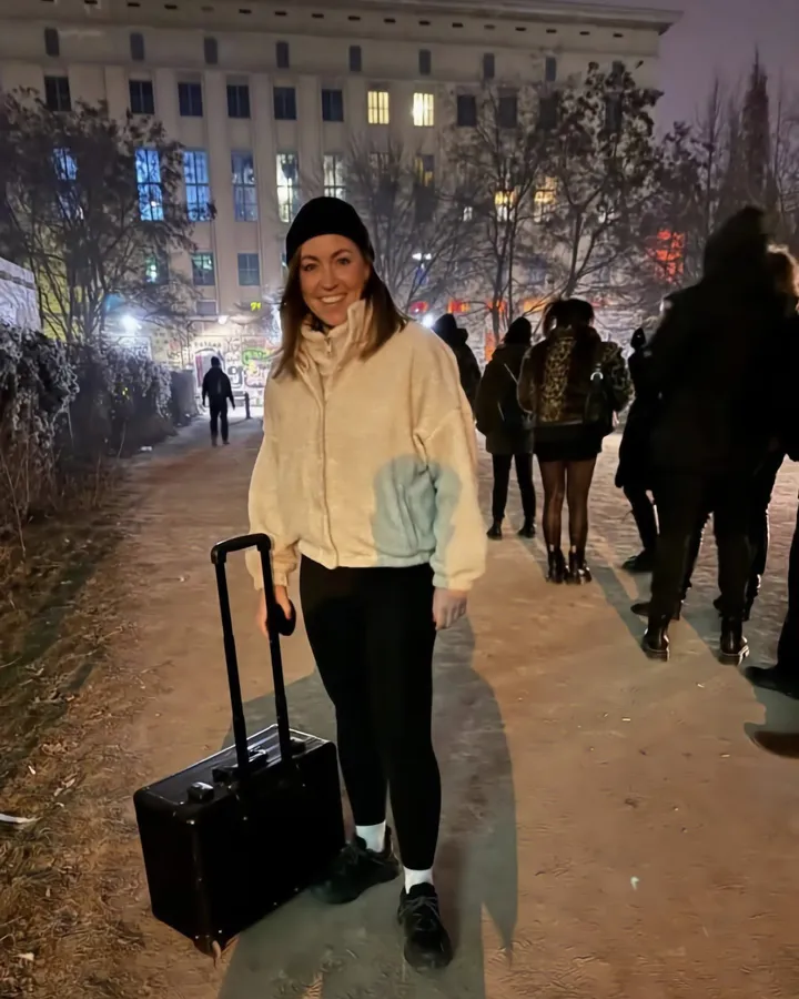 Lydia Eisenblätter in front of Berghain in January 2026