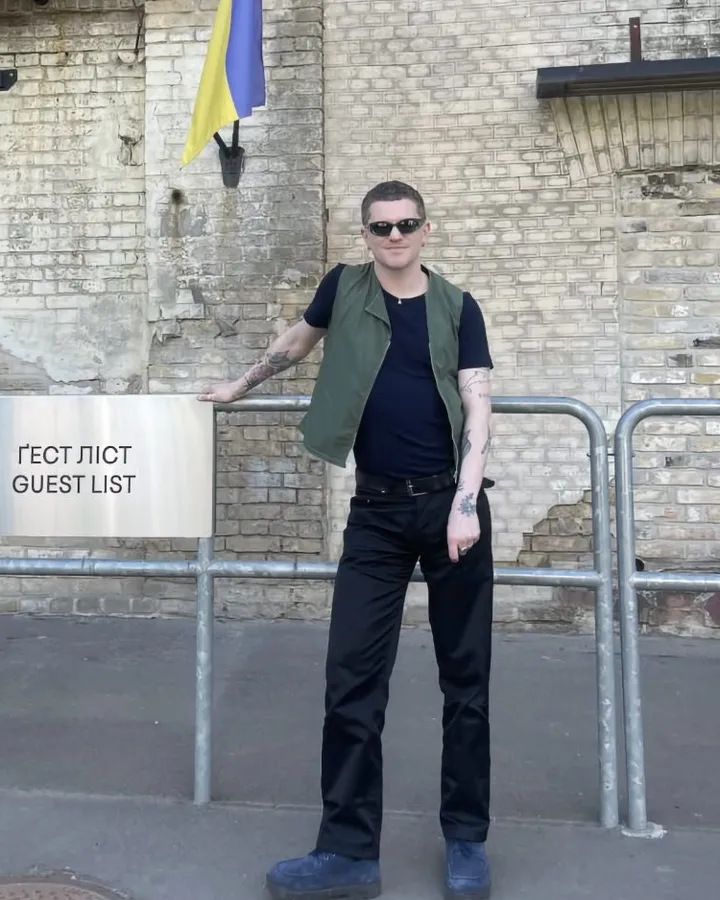 Byron Yeates at the guest list entrance at K41 in Kyiv May 2026