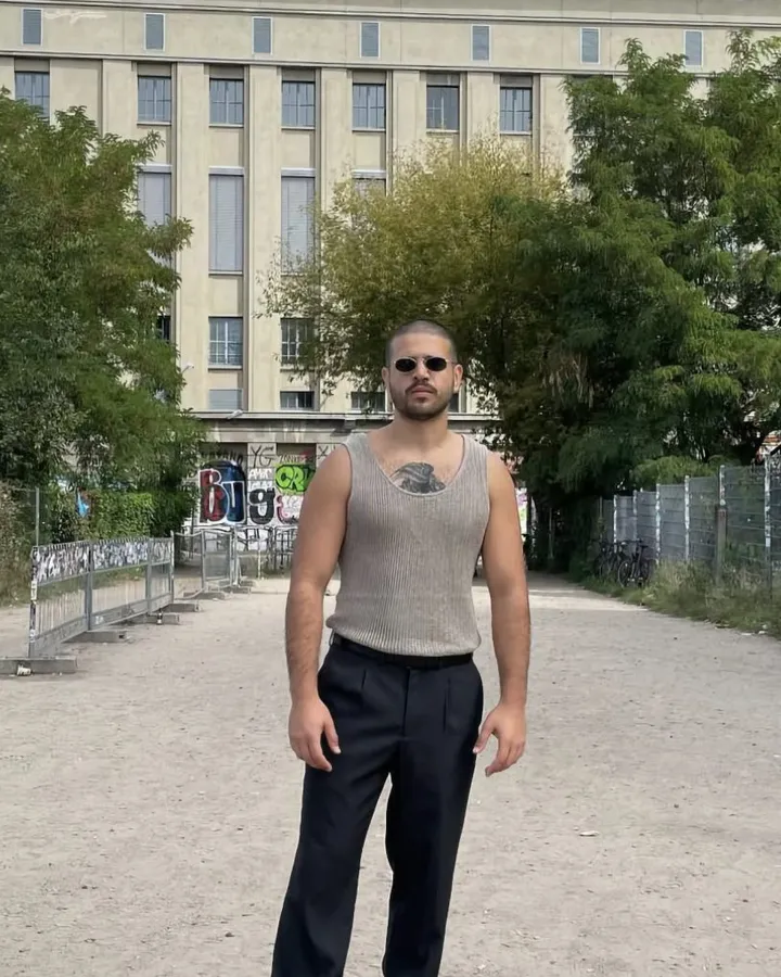 Pink Concrete outside Berghain after his September 2023 debut