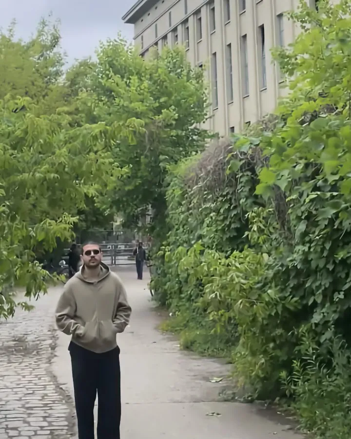 Pink Concrete on the path to the guest list entrance at Berghain