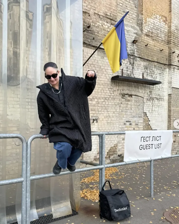 Rachel Noon outside K41 in Kyiv Nov 2025