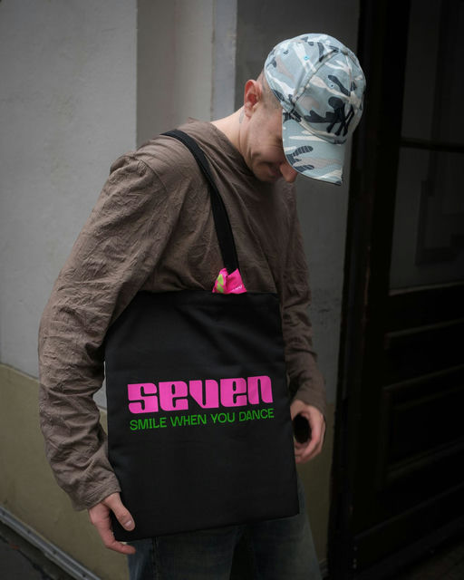SEVEN Neon Pink & Green Record Bag