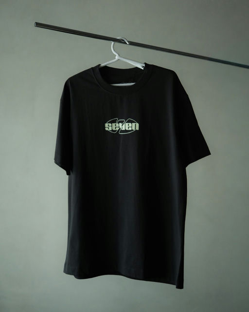 SEVEN Smile When You Dance Logo T-Shirt Off-black
