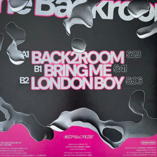CRYME – CRYME - The Backroom EP Reissue | SEVEN7000 Vinyl, image 4