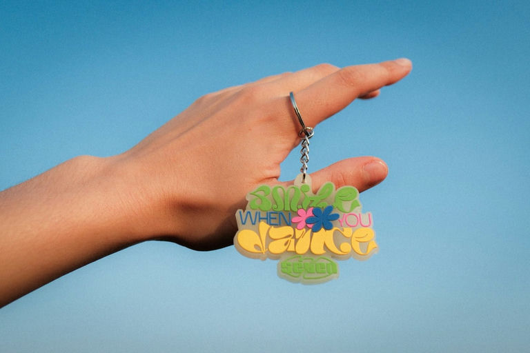 Smile When You Dance  Glow in the Dark PVC Keychain