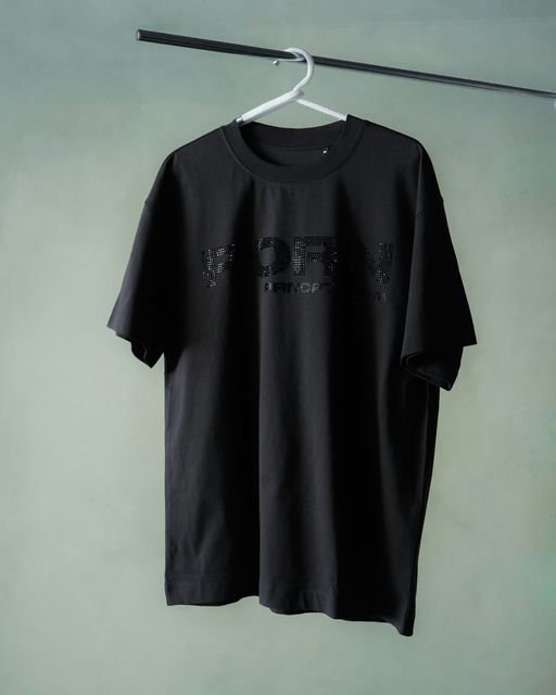PORN "Shimmer" Black Rhinestone T-Shirt